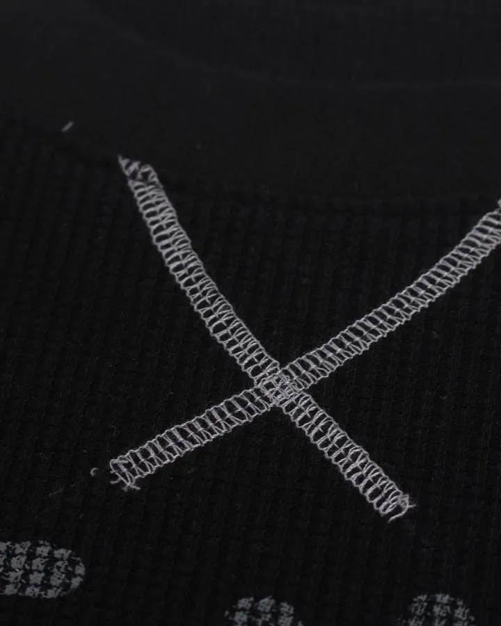 KIIKIO Vintage Letter-Print Long-Sleeve T-Shirt