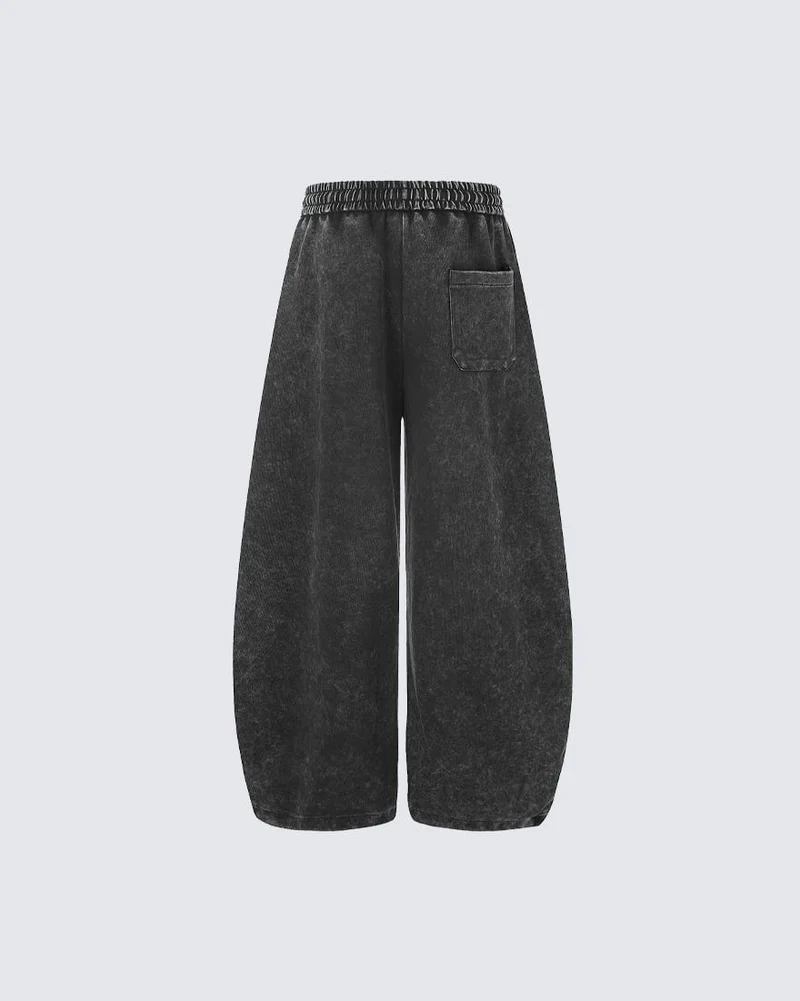 KIIKIO Gothic Washed Cross Wide-Leg Sweatpants