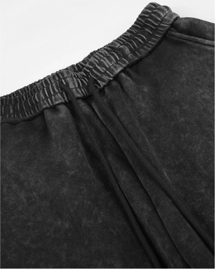 KIIKIO Gothic Washed Cross Wide-Leg Sweatpants