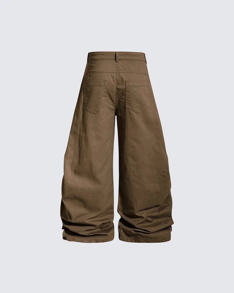 KIIKIO Gothic Buckle Draped Wide Leg Pants