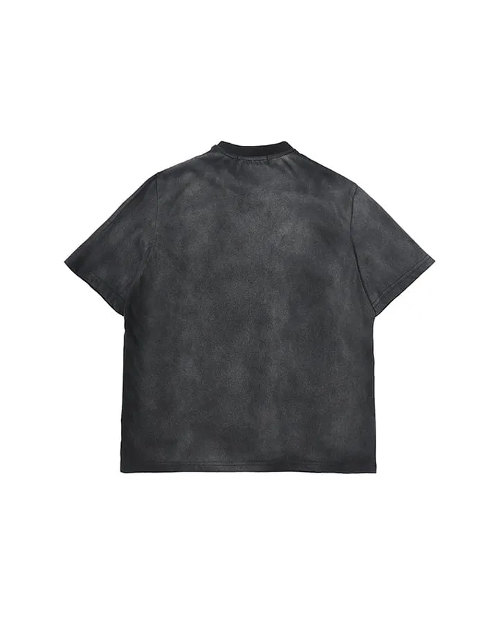 KIIKIO Vintage Washed Letter Graphic T-Shirt