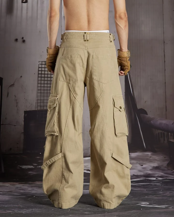 KIIKIO Vintage Utility Cargo Wide Leg Pants