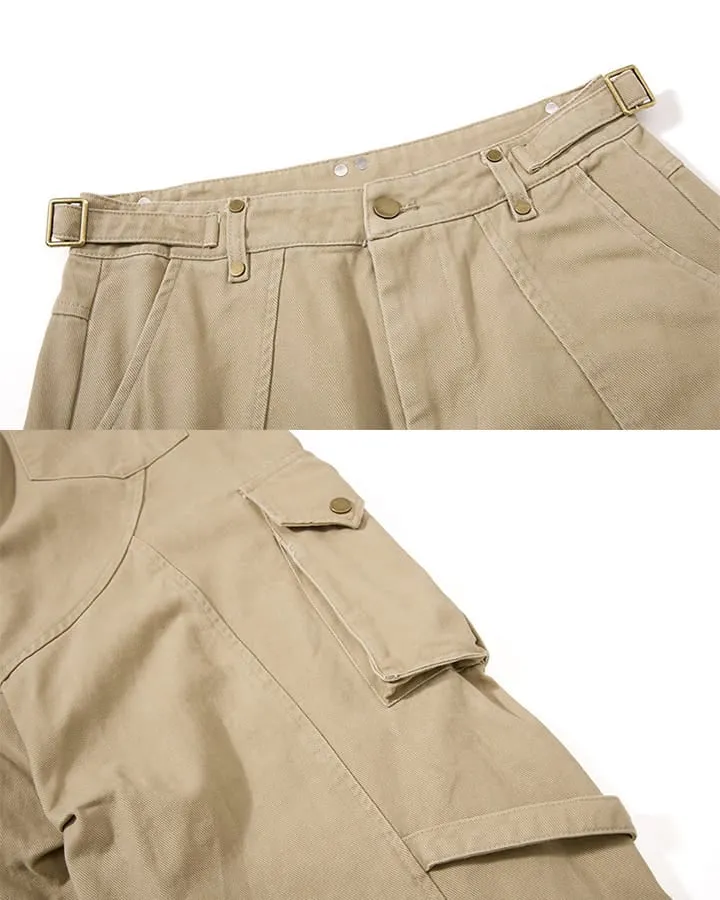 KIIKIO Vintage Utility Cargo Wide Leg Pants