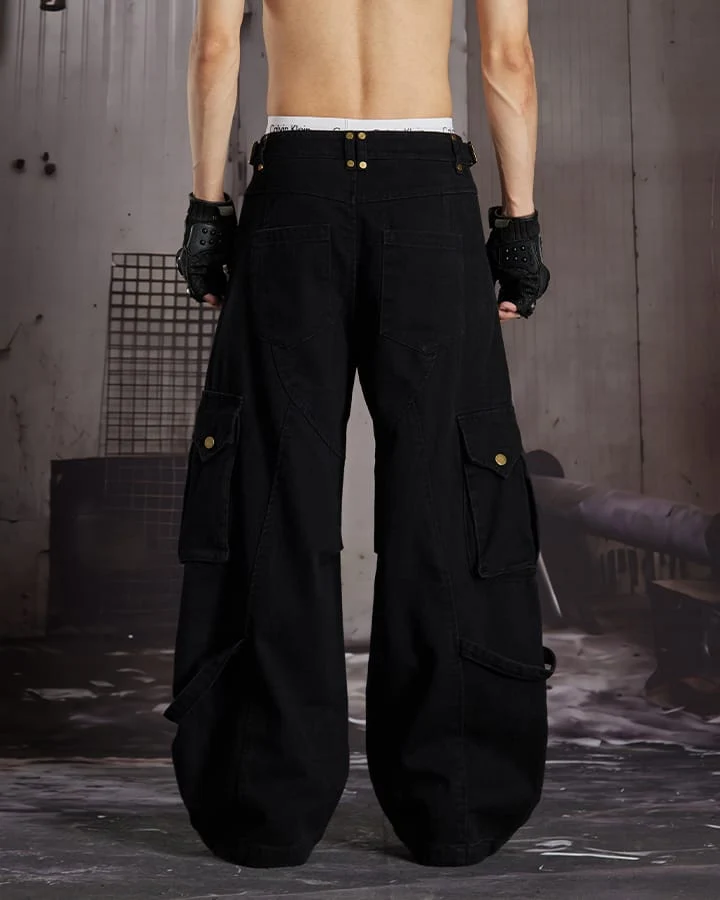 KIIKIO Vintage Utility Cargo Wide Leg Pants