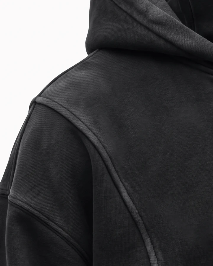 KIIKIO Vintage Washed Balaclava Double Layer Zip-Up Hoodie