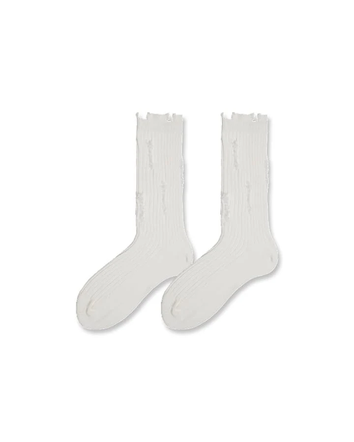 KIIKIO Men's Distressed Minimalist Slouch Crew Socks