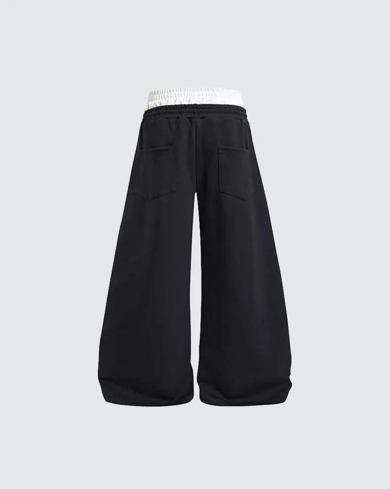 KIIKIO Y2K Star Graphic Wide Leg Pants