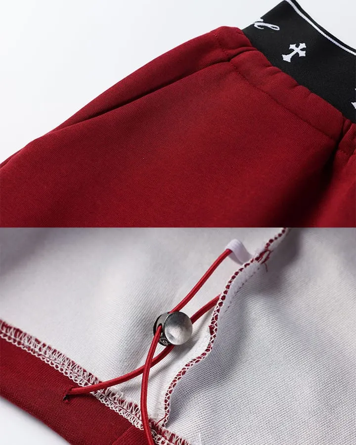 KIIKIO Retro Letter Print Wide Leg Sweatpants