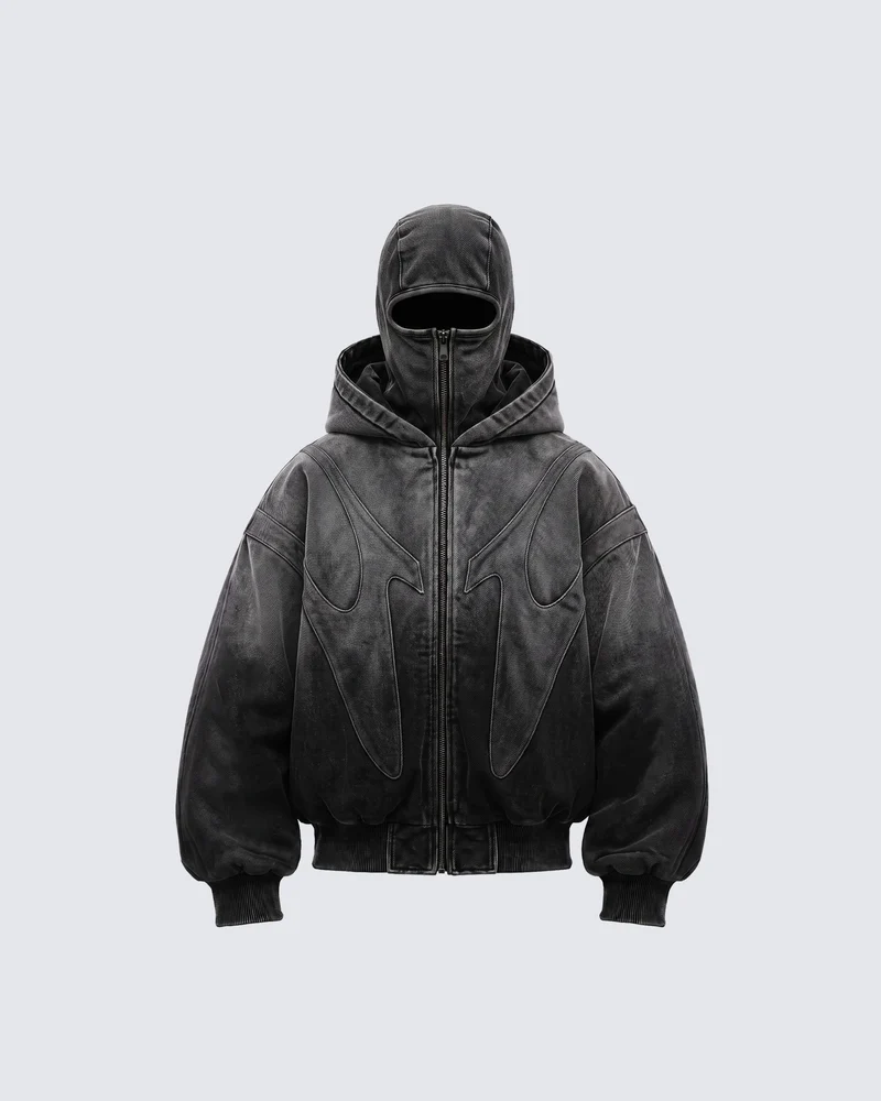 KIIKIO Dark Gradient Washed Balaclava Jacket
