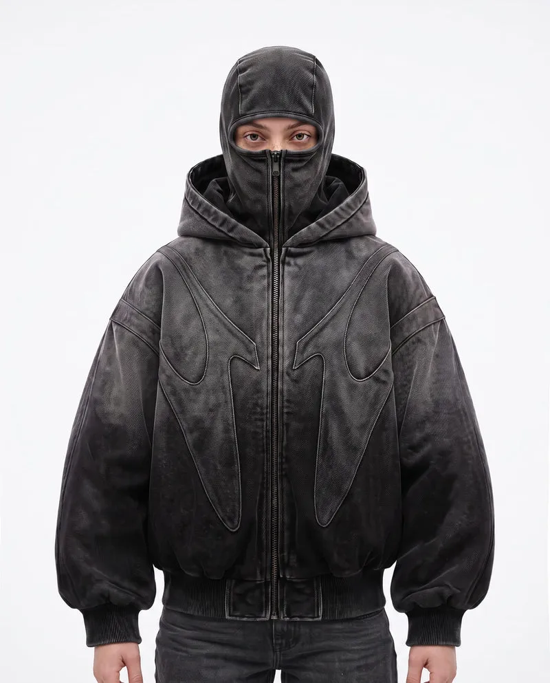 KIIKIO Dark Gradient Washed Balaclava Jacket