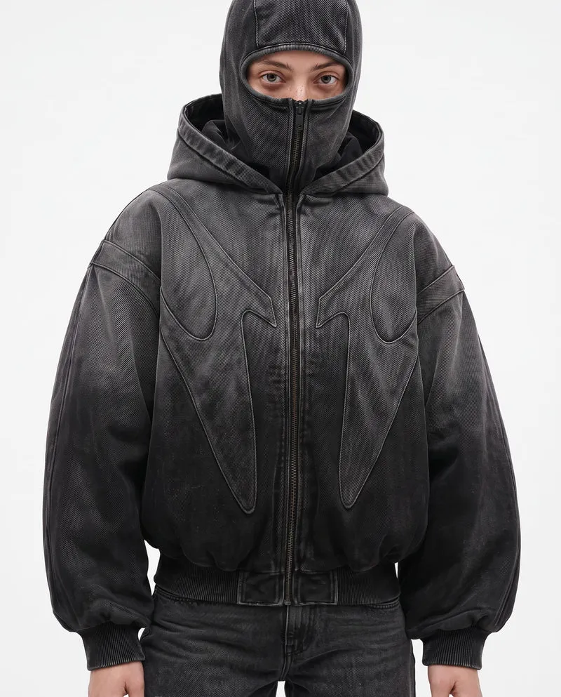 KIIKIO Dark Gradient Washed Balaclava Jacket