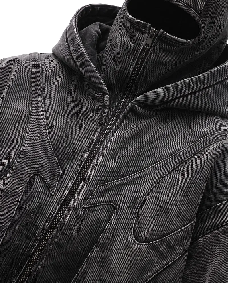 KIIKIO Dark Gradient Washed Balaclava Jacket