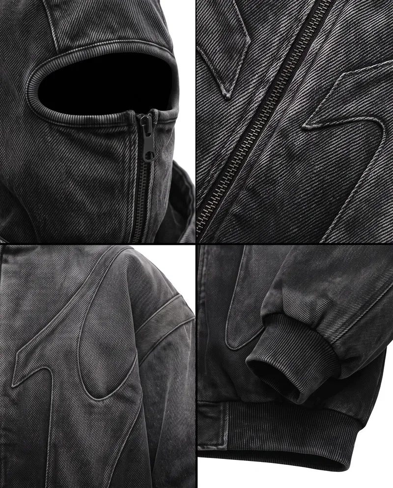KIIKIO Dark Gradient Washed Balaclava Jacket