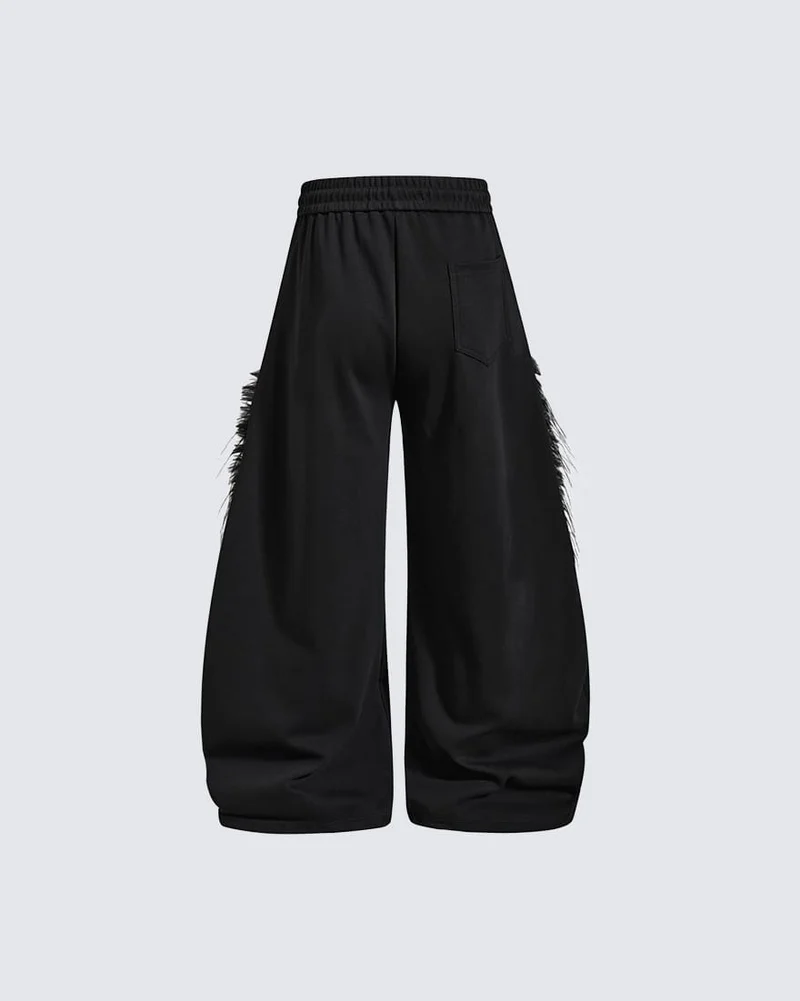 KIIKIO Gothic Fringe Embroidered Wide Leg Pants