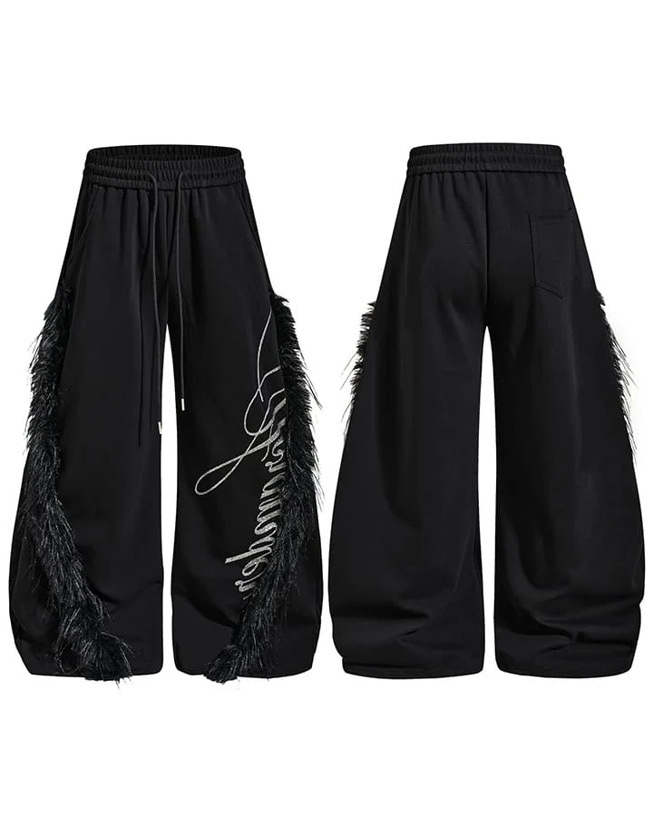 KIIKIO Gothic Fringe Embroidered Wide Leg Pants