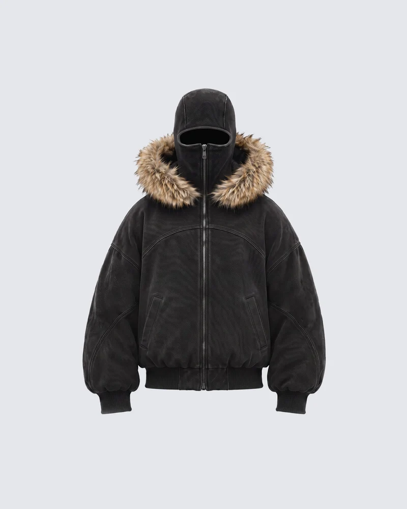 KIIKIO Vintage Balaclava Hooded Jacket
