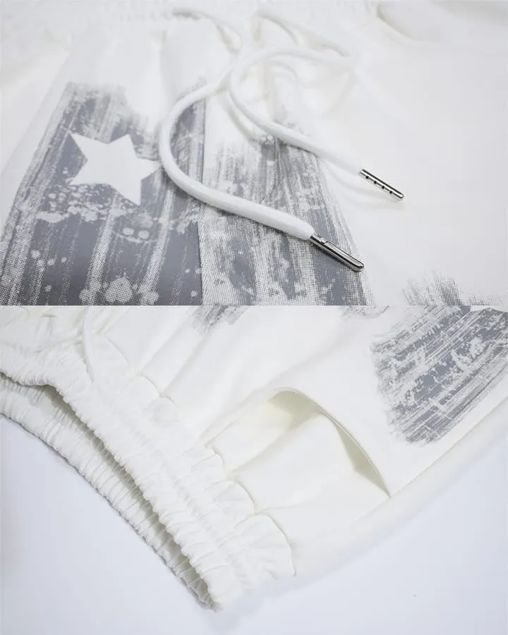 KIIKIO Graffiti Printed Wide Leg Casual Pants