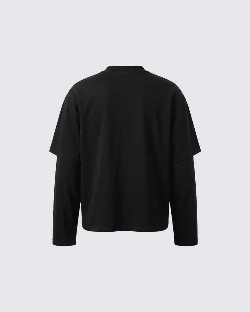 KIIKIO Gothic Layered Graphic Long Sleeve T-Shirt