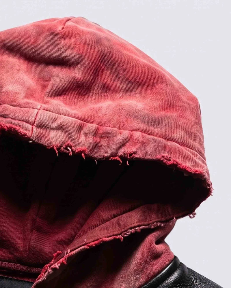 KIIKIO RED RUST Series | Vintage Leather Hooded Bomber Jacket