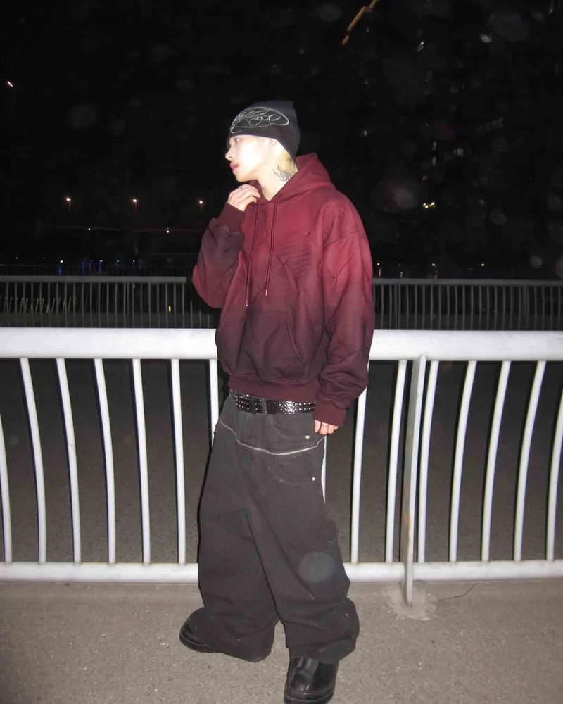 KIIKIO RED RUST Series | Structural Oversized Hoodie
