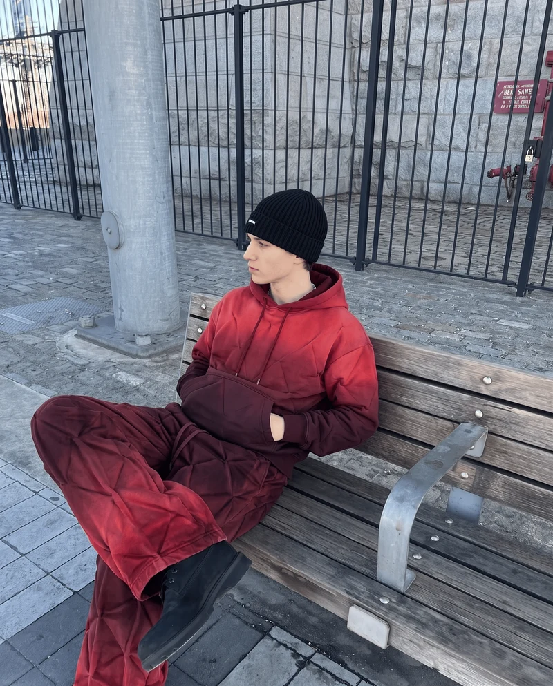 KIIKIO RED RUST Series | Structural Oversized Hoodie