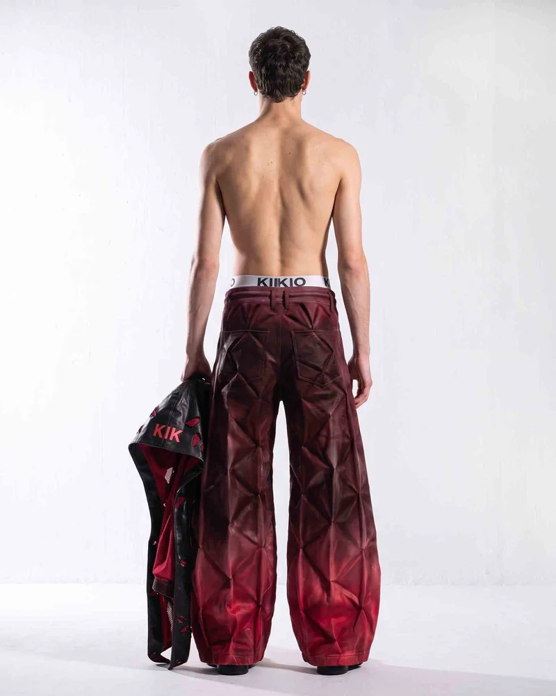 KIIKIO RED RUST Series | Structural Wide Leg Pants