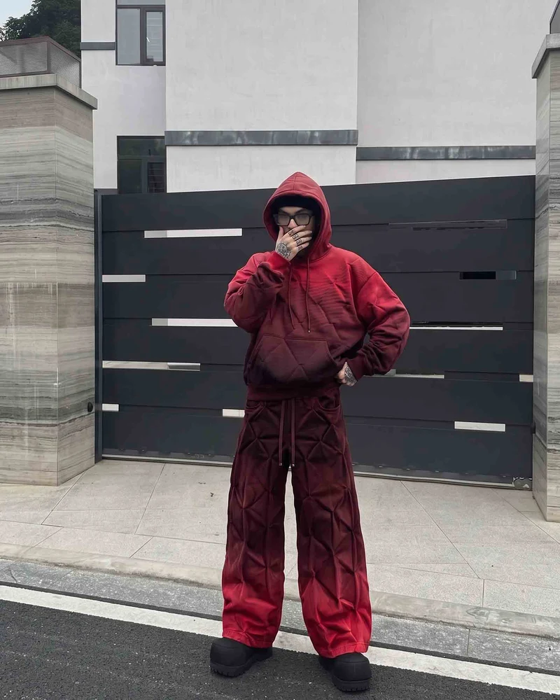 KIIKIO RED RUST Series | Structural Wide Leg Pants