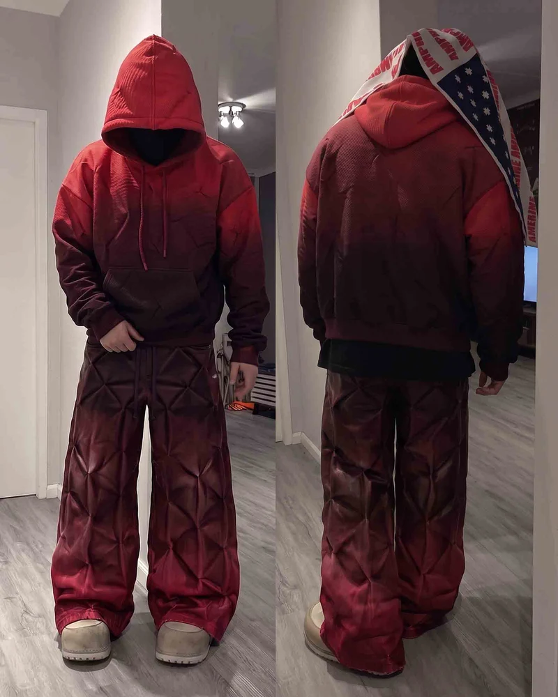 KIIKIO RED RUST Series | Structural Wide Leg Pants