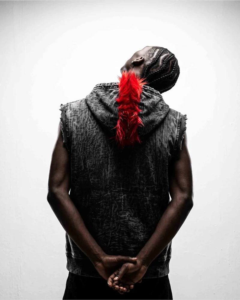 KIIKIO RED RUST Series | Distressed Denim Hooded Vest
