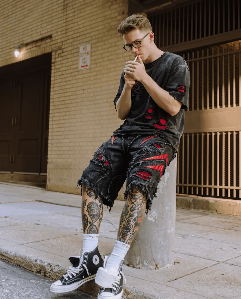 KIIKIO RED RUST Series | Distressed Oversized T-Shirt