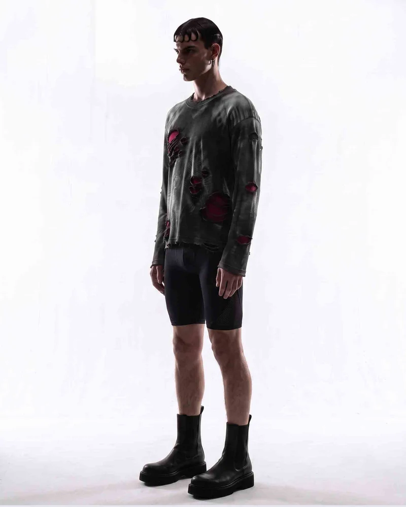 KIIKIO RED RUST Series | Distressed Raglan Long Sleeve