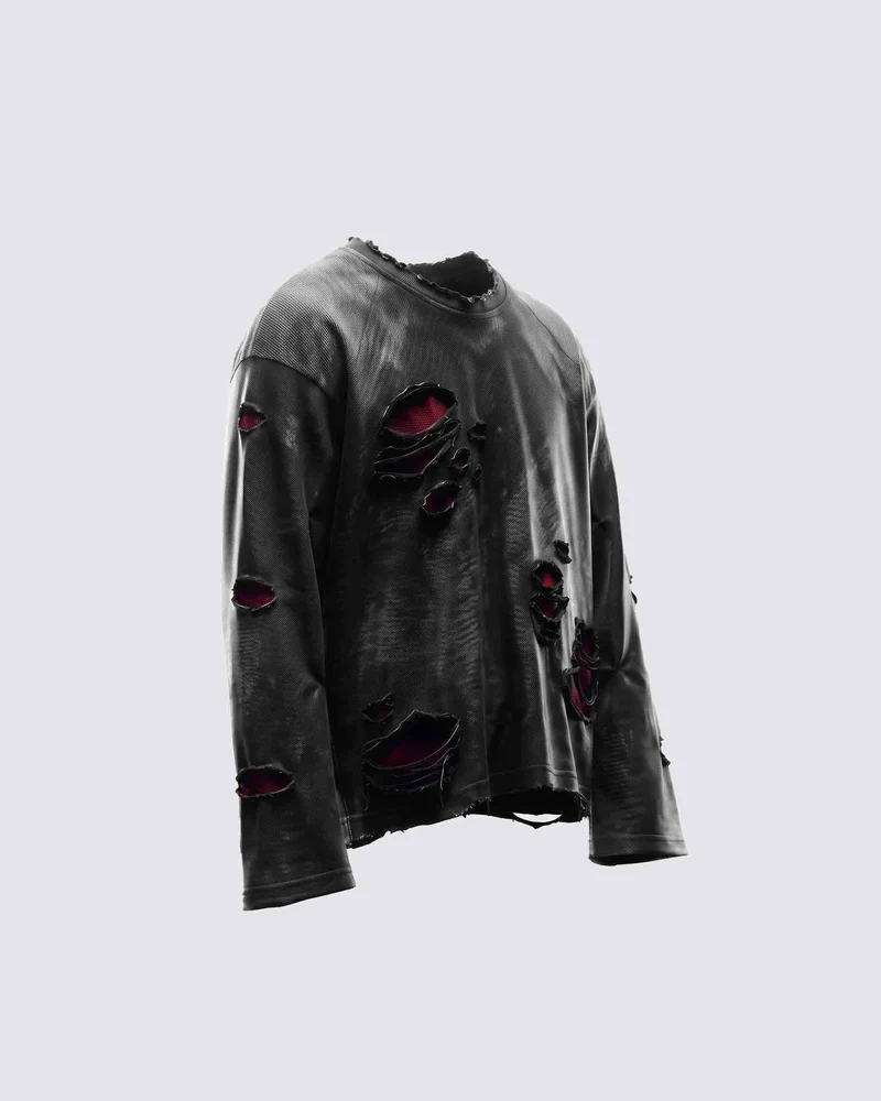 KIIKIO RED RUST Series | Distressed Raglan Long Sleeve