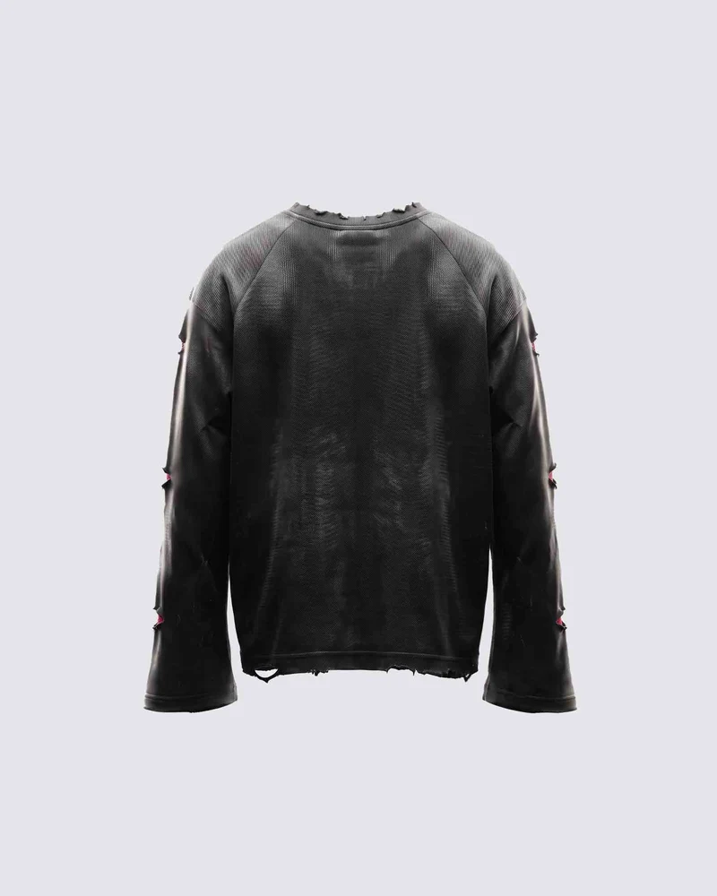 KIIKIO RED RUST Series | Distressed Raglan Long Sleeve