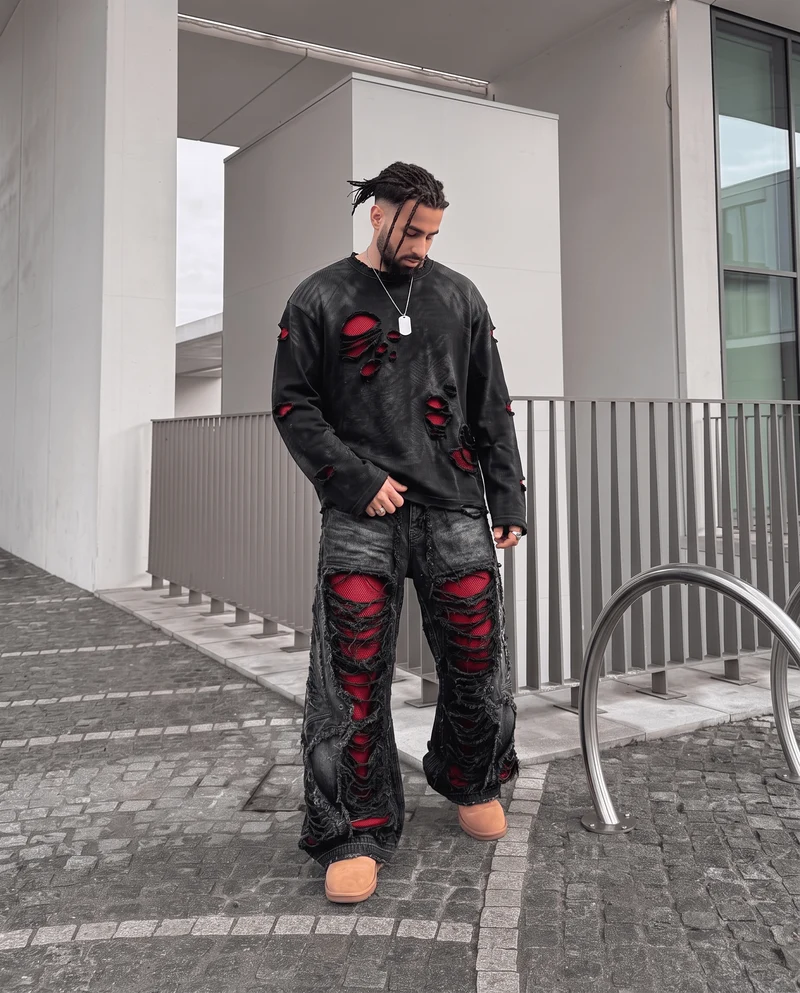 KIIKIO RED RUST Series | Distressed Raglan Long Sleeve