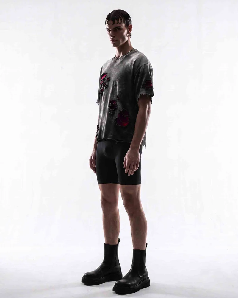 KIIKIO RED RUST Series | Distressed Oversized T-Shirt