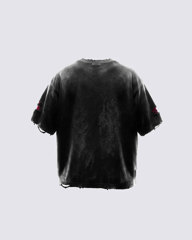 KIIKIO RED RUST Series | Distressed Oversized T-Shirt