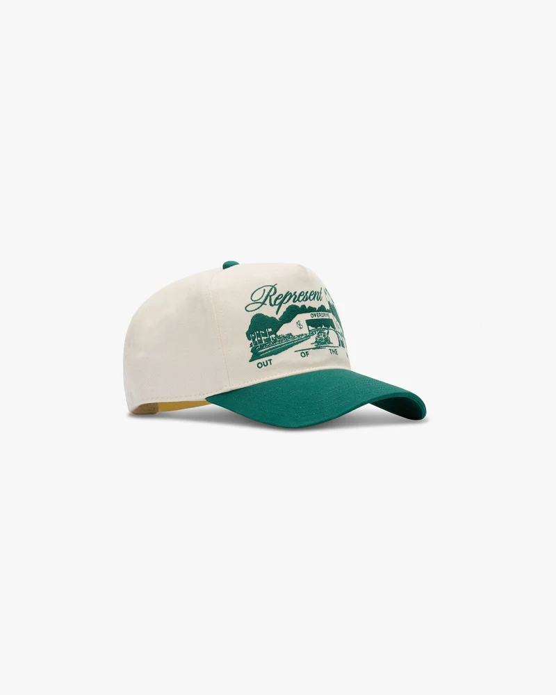 Raceway Cap - Antique White Forest Green