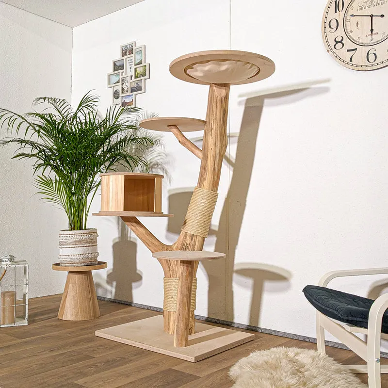 Naturkratzbaum 4340 Kratzbaum Natur Holz Design 157 cm hoch Katzenbaum