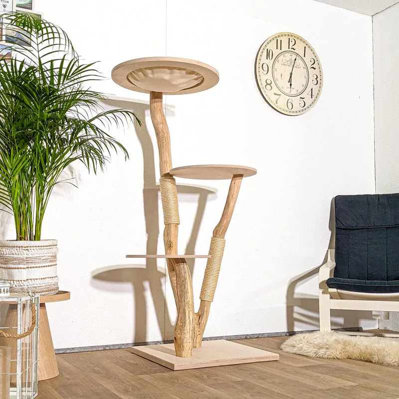 Naturkratzbaum 4338 Kratzbaum Natur Holz Design 152 cm hoch Katzenbaum