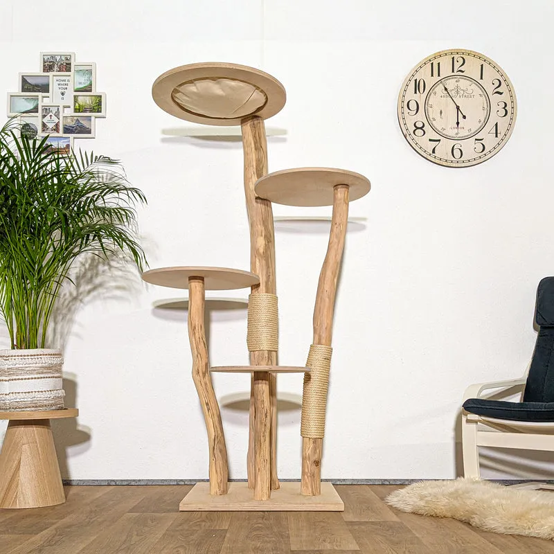 Naturkratzbaum 4337 Kratzbaum Natur Holz Design 175 cm hoch Katzenbaum