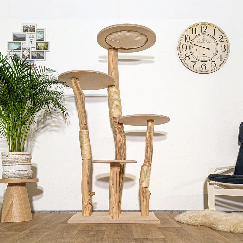 Naturkratzbaum 4336 Kratzbaum Natur Holz Design 175 cm hoch Katzenbaum