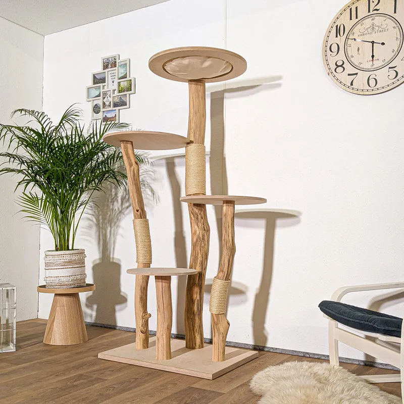 Naturkratzbaum 4336 Kratzbaum Natur Holz Design 175 cm hoch Katzenbaum