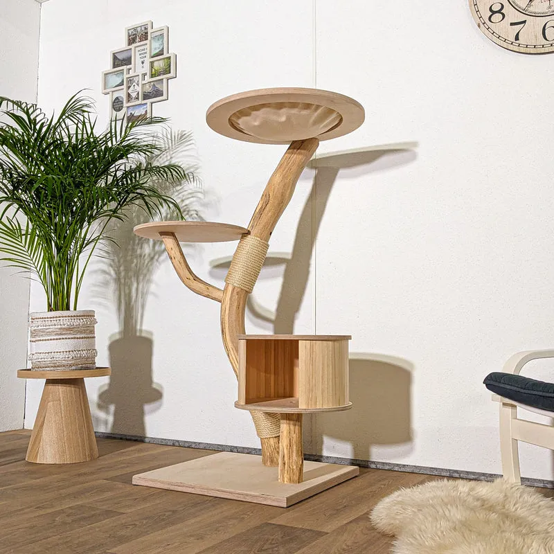 Naturkratzbaum 4334 Kratzbaum Natur Holz Design 133 cm hoch Katzenbaum
