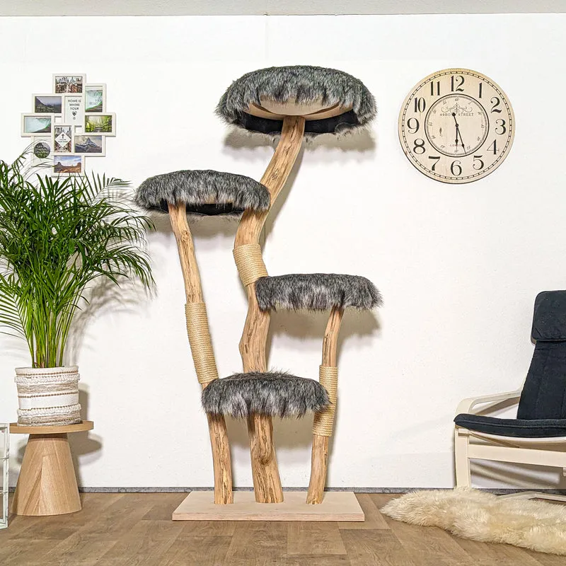 Naturkratzbaum 4333 Kratzbaum Natur Holz Design 185 cm hoch Katzenbaum