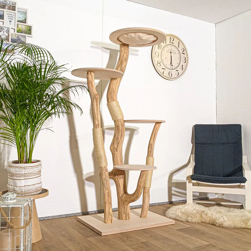 Naturkratzbaum 4333 Kratzbaum Natur Holz Design 185 cm hoch Katzenbaum