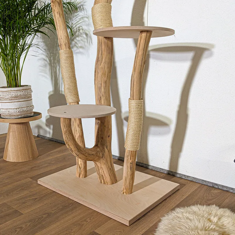 Naturkratzbaum 4333 Kratzbaum Natur Holz Design 185 cm hoch Katzenbaum