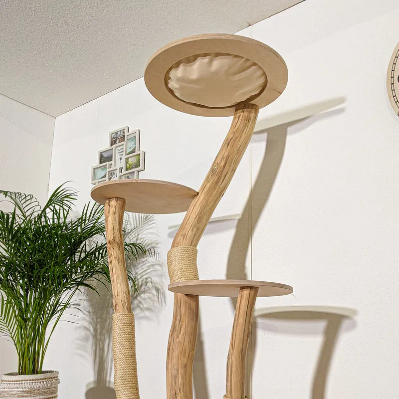 Naturkratzbaum 4333 Kratzbaum Natur Holz Design 185 cm hoch Katzenbaum