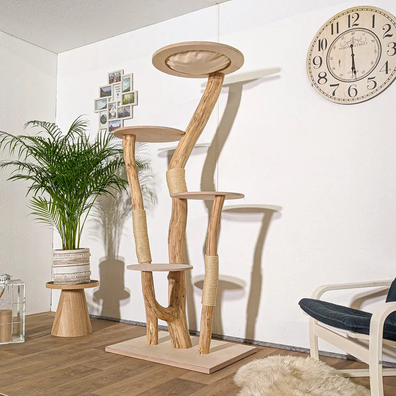 Naturkratzbaum 4333 Kratzbaum Natur Holz Design 185 cm hoch Katzenbaum