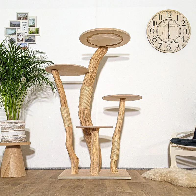 Naturkratzbaum 4332 Kratzbaum Natur Holz Design 156 cm hoch Katzenbaum