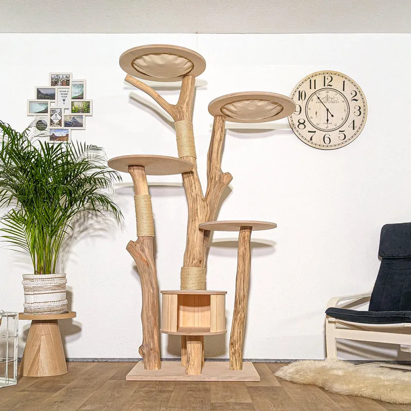 Naturkratzbaum 4331 Kratzbaum Natur Holz Design 205 cm hoch Katzenbaum